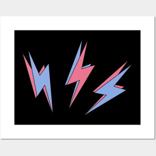 Lightning Bolts (Blue & Red) Posters and Art